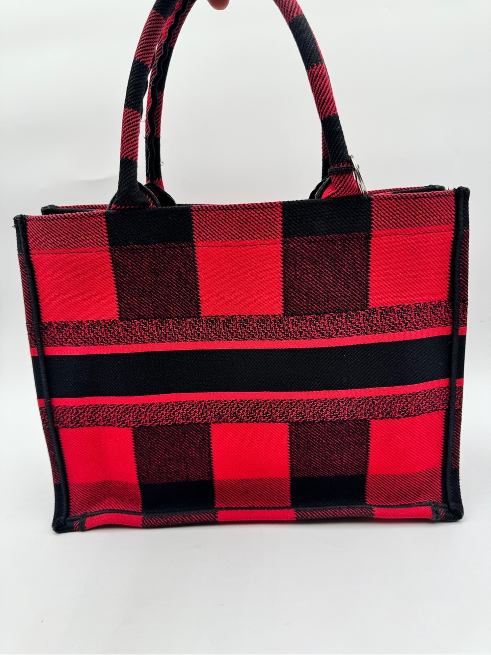 Christian Dior plaid tote - Picture 3 of 8